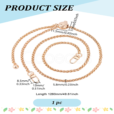 1Pc Adjustable Alloy Wheat Chain Bag Handles FIND-LP0002-72-1