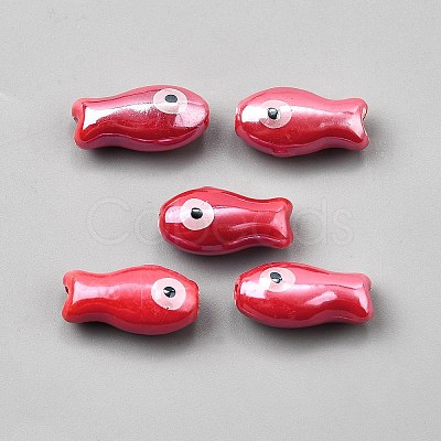 Handmade Porcelain Beads PORC-WH0023-003H-1