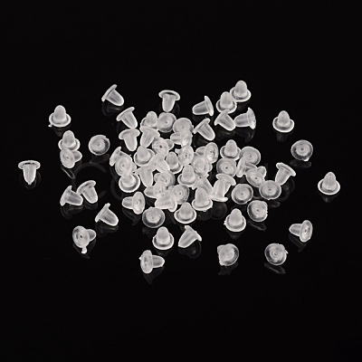 Clear Soft Plastic Earring Back Stopper Ear Nuts X-E374Y-1-1