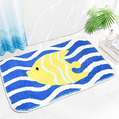 Flocking Fibre Tropical Fish Bath Mat AJEW-FZC0003-05B-1