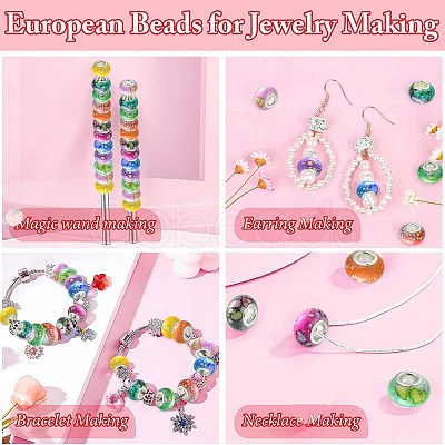 100Pcs 10 Colors Opaque Resin European Beads RPDL-CJ0001-07-1