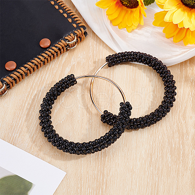 2Pcs Plastic Imitation Pearl Round Beaded Bag Handles FIND-BBC0005-11A-1