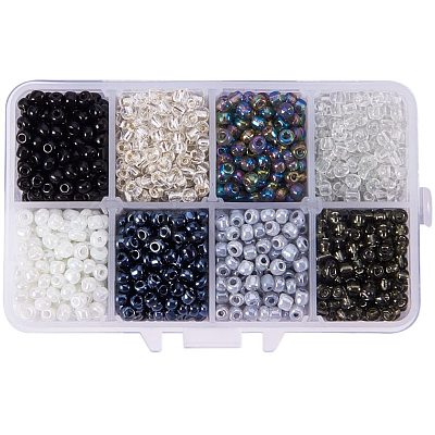 Mixed Style 6/0 Round Glass Seed Beads SEED-PH0006-4mm-01-1