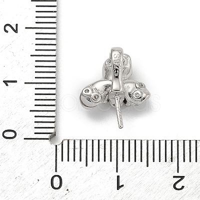 925 Sterling Silver Pave Clear Cubic Zirconia Flower Pendant Bails STER-P068-06P-1