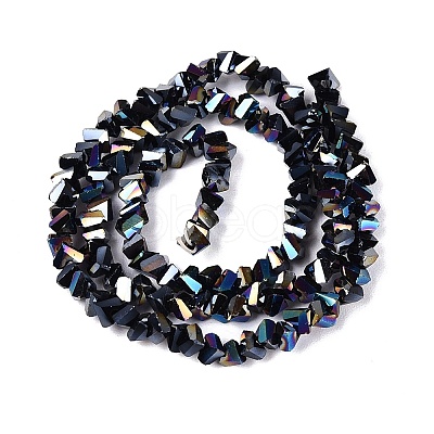 Electroplate Opaque Glass Beads Strands EGLA-Q139-01A-C18-1