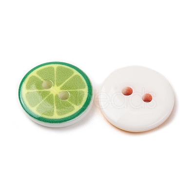 2-Hole Printed Opaque Resin Buttons RE-CBA4372-16-1
