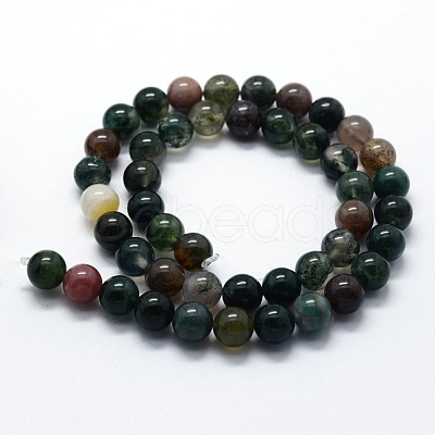 Natural Indian Agate Beads Strands G-I199-05-6mm-1