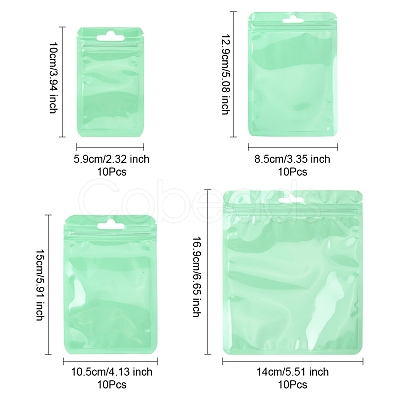 40Pcs 4 Styles Macaron Color Plastic Yin-yang Resealable Bags OPP-FS0001-18B-1