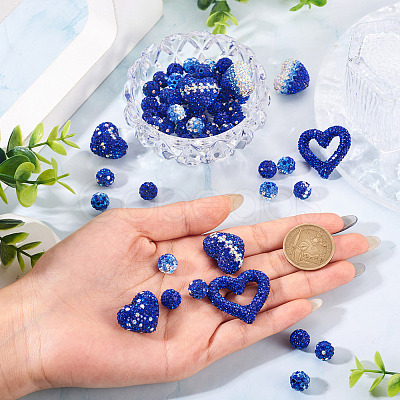 58Pcs Handmade Polymer Clay Rhinestone Beads CLAY-BT0001-08-1