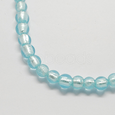 Handmade Silver Foil Glass Beads FOIL-R054-5-1