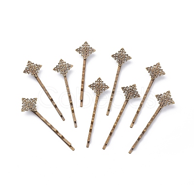 Brass Hair Bobby Pin Findings X-HJEW-H009-AB-1