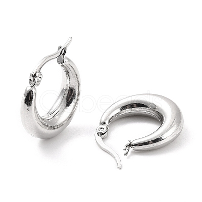 Non-Tarnish 304 Stainless Steel Chunky Hoop Earrings for Women EJEW-F280-06A-P-1