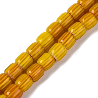 Handmade Lampwork Chevron Beads Strands X-LAMP-K041-01B-10-1