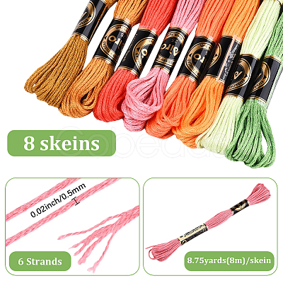8 Skeins 8 Colors Polyester Sewing Thread OCOR-WH20074-09F-1