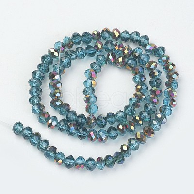 Electroplate Transparent Glass Beads Strands EGLA-A034-T6mm-R09-1