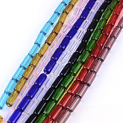 Transparent Glass Bead Strands GLAA-R162-10x4-M-1