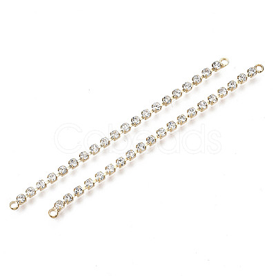 Brass Micro Cubic Zirconia Chain Links Connectors X-KK-N231-134-NF-1