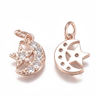 Brass Micro Pave Cubic Zirconia Charms ZIRC-F111-20-1