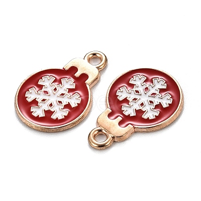 Christmas Alloy Enamel Pendants X-ENAM-D047-17G-03-1