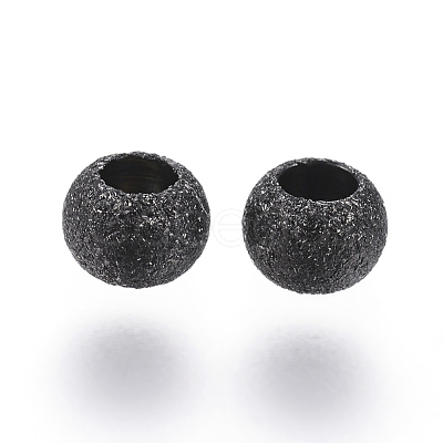 304 Stainless Steel Textured Spacer Beads Ion Plating(IP) X-STAS-P108-04B-1