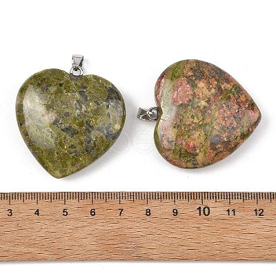 Natural Unakite Pendants GG-K002-12A-13-1