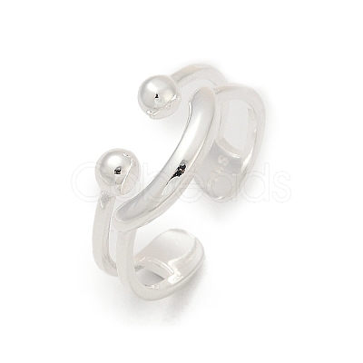 925 Sterling Silver Adjustable Cuff Rings for Women RJEW-G351-02S-1