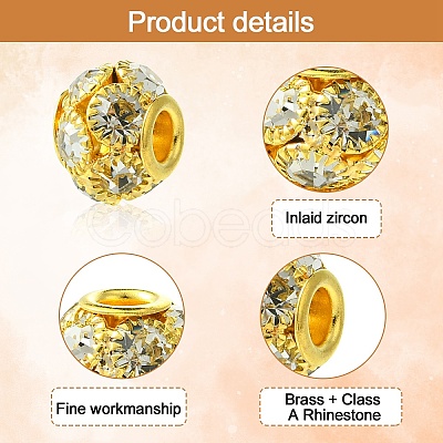 10Pcs Brass Beads RB-YW0001-19G-1
