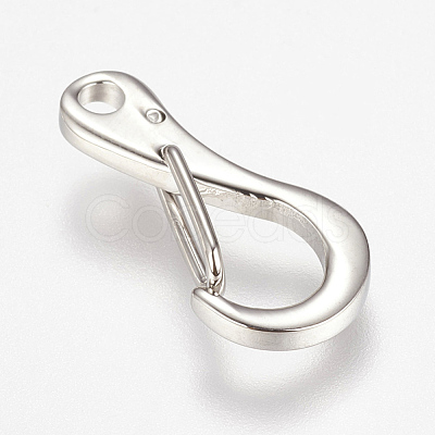Tarnish Resistant 304 Stainless Steel Push Gate Snap Keychain Clasp Findings STAS-K149-15P-1