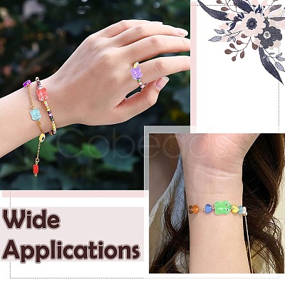 16Pcs 8 Colors Transparent Glass Enamel Beads GLAA-CJ0002-66-1
