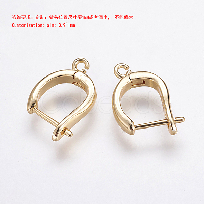 Brass Hoop Earring Findings with Latch Back Closure ZIRC-F052-28G-A-1