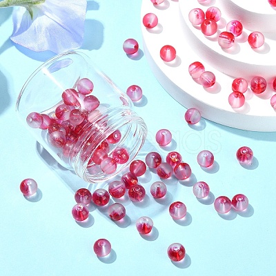 100Pcs Frosted Baking Paint Glass Beads DGLA-YW0001-36E-1