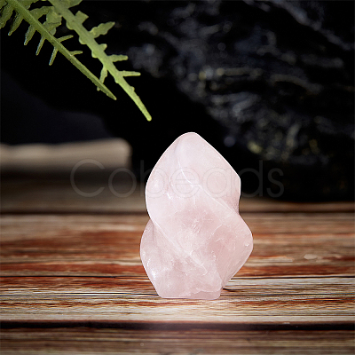 Torch Natural Rose Quartz Display Decorations DJEW-WH0042-08A-03-1