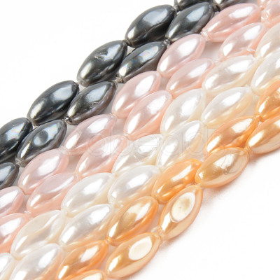 Electroplate Natural Freshwater Shell Beads Strands SHEL-T017-13B-1