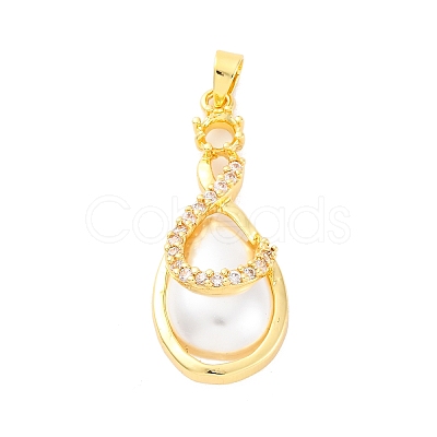 Brass Micro Pave Cubic Zirconia Pendants KK-F894-02G-1