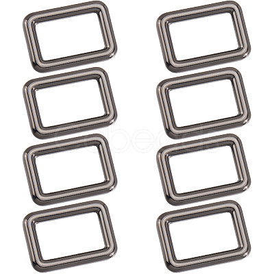 8Pcs Zinc Alloy Rectangle Buckle Ring PURS-SP0001-05B-1