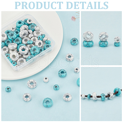 60Pcs 6 Styles Synthetic Turquoise Beads TURQ-PH0001-09-1