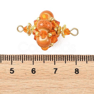 Handmade Porcelain & Glass & Seed Beads Links Connector Charms PALLOY-MZ01367-02-1