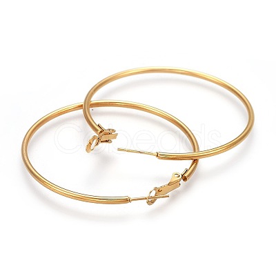 201 Stainless Steel Hoop Earrings EJEW-F188-24G-C-1