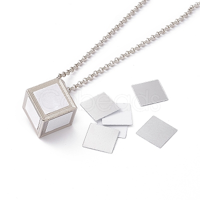 Sublimation Blank Aluminum Pendant Necklace LS-NJEW-E020-04P-1