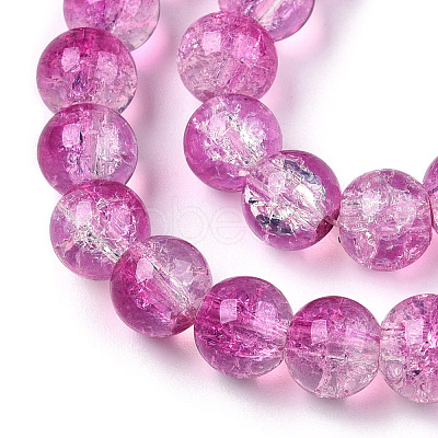 Transparent Crackle Baking Paint Glass Beads Strands DGLA-T003-01B-09-1