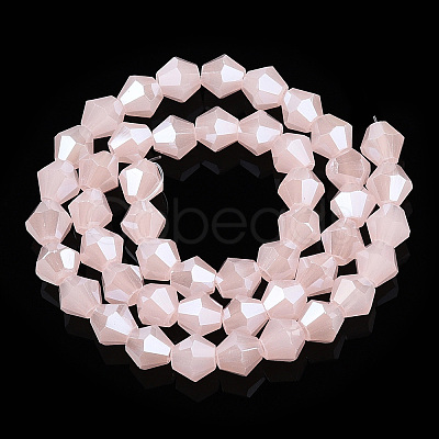 Imitation Jade Electroplate Glass Beads Strands EGLA-A039-J6mm-A07-1