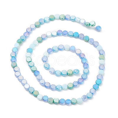 Gradient Color Electroplate Glass Bead Strands X1-GLAA-E042-03C-1