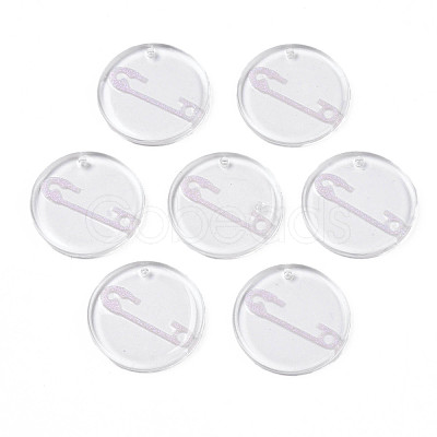 Transparent Resin Pendants RESI-N030-005A-1