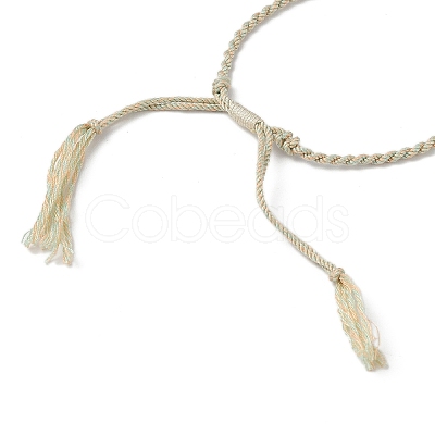 Braided Cotton Cord Bracelet Making MAK-L043-02G-06-1