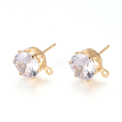 Brass Stud Earring Findings KK-L199-A01-G-1