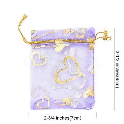 Heart Printed Organza Bags OP-R022-7x9-M-1
