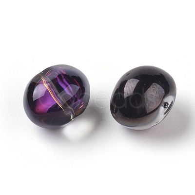Half Plated Crystal Glass Oval Beads X-EGLA-F027-C01-1