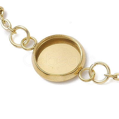 304 Stainless Steel Round Cabochon Setting Bracelets BJEW-JB11092-01-1