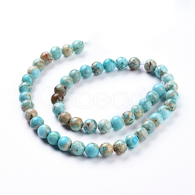Natural Imperial Jasper Beads Strands G-G814-07-8mm-03-1