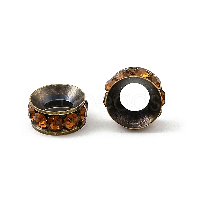Brass Rhinestone Spacer Beads RB-A020-10mm-15AB-1